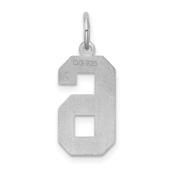 Sterling Silver, Jersey Collection, Medium Number 6 Pendant - Picture 3 of 6